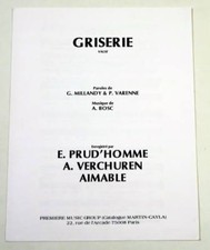 Partition sheet music ANDRE VERCHUREN / AIMABLE : Griserie * Accordéon Valse