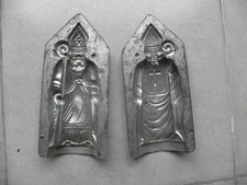 antique mould Santa Claus chocolate St Nicholas candy mold tin french vintage