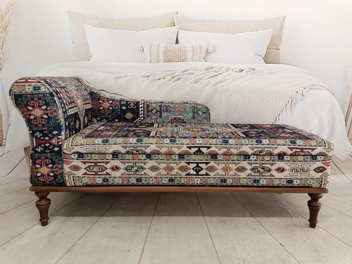 Upholstered chaise lounge blue - chaise,