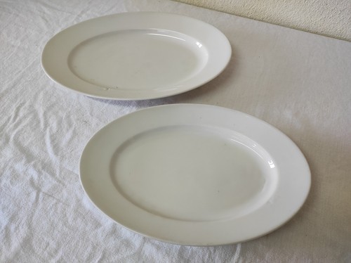 Anciens plats ovales - 2, blanc