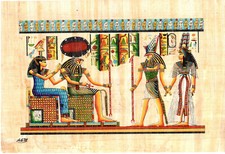 VÉRITABLE PAPYRUS ÉGYPTIEN FAIT MAIN / GENUINE HANDMADE 23X32cm A4