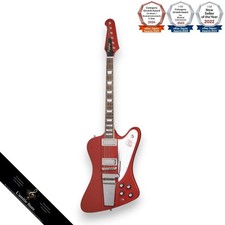 Guitare rouge Epiphone inspirée de Gibson 1963 Firebird V Maestro Vibrola Ember