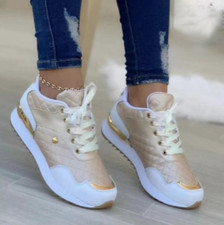 sneakers chaussure basket femme or doré brillante tendance mode marche style été