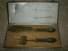 Couverts de service à POISSON Argent 800 fourré style Louis XV/TRAVAIL BELGE