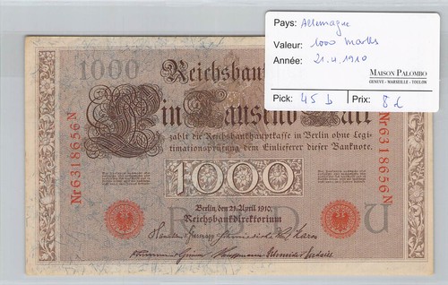 Billet allemagne 1000 mark - billet,