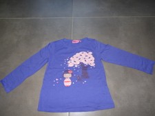 T-shirt manches longues violet imprimé poupée japonaise NKY Taille 5 ans 110 cm