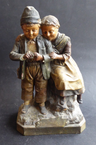 Ancienne statue terre cuite - terre,