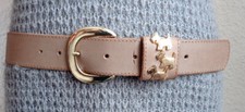 Ceinture vintage pour femme cuir beige Chipie T 90