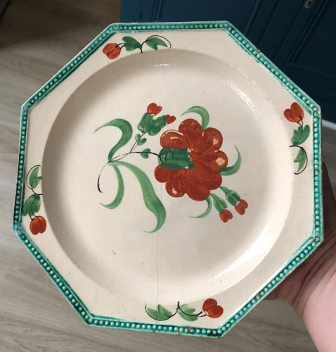 Ancienne assiette octogonale - assiette,