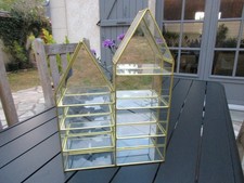 belle vitrine vintage originale en laiton et miroir 24X34,5