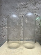 Deux Dômes Globes Cloches Verre Soufflé XIXe