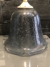 Suspension lustre lampe tulipe en verre lave transparent vintage