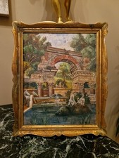 Peinture Ancienne Huile Sur Carton Signée Et Encadrée