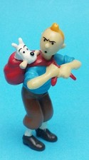 FIGURINE PVC MOULINSART TINTIN AU TIBET KUIFJE HERGE AVEC MILOU SAC À DOS 
