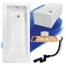 Baignoire rectangulaire TALIA 140x70 + support de baignoire + tablette de bain e