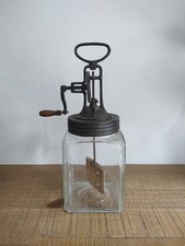 Ancienne Grosse Baratte À Beurre En Verre CERES Breveté SGDG - Vintage