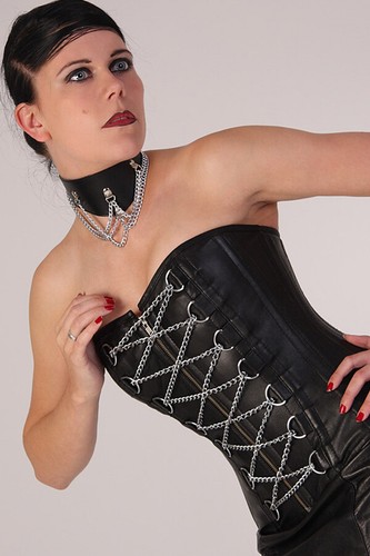 Agneau cuir corset - cuir, de