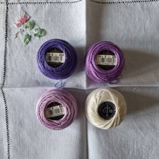 4 pelotes  10g coton perlé n° 8  : 3 DMC et 1 Cartier Bresson  lot 2