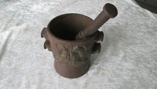 RARE ancien Mortier et pilon à décor de griffon Apothicaire 4.319 kg