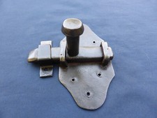 Targette verrou gâche bouton fer forgé ancienne porte placard 12,5 x 6,3 cm