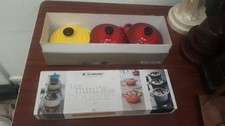 2 Cocotte LE CREUSET MINI BOUCHE CERAMIQUE Marmite Fait Tout Fonte Casserole