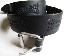 CEINTURE NOIR CUIR MOTIF