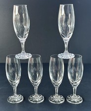 VILLEROY et BOCH 6 flutes à Champagne en cristal  Antique French Cristal Glass