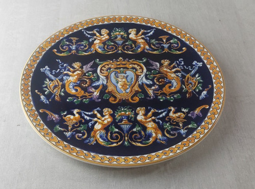 Ancien grand plat décor - grand, plat,