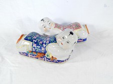 Set of Chinese Porcelain Pillow Headrest Famille Rose Lovely Hand Painted