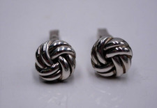 PAIRE DE BOUTONS DE MANCHETTES EN ARGENT MASSIF 925 MILLIEMES MODELE CORDE