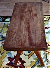 Table basse brutaliste années 60/70 avec pieds compas - Voir descriptif