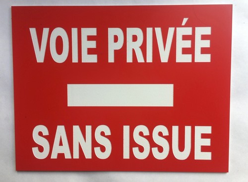 Plaque panneau voie privée - "voie,