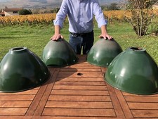 4 énormes ABAT-JOURS émaillés Industriels Suspensions Luminaires Usine Diam.46cm