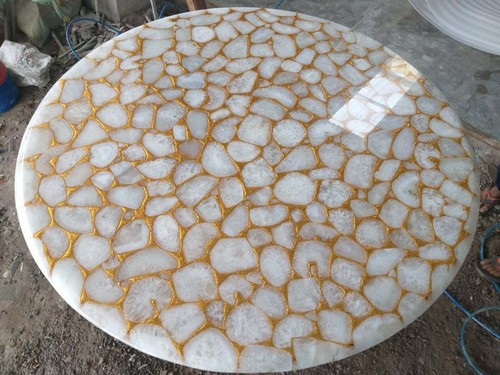 Round agate coffee - coffee, table
