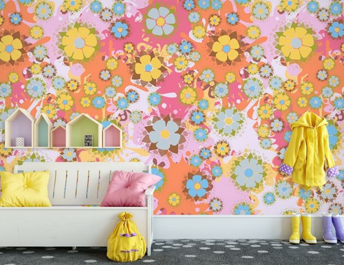 Papier peint fleur jaune - papier,