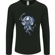 Cthulhu Wander Kraken Octopus Océan T-Shirt À Manches Longues Pour Hommes