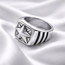 Bague Hommes Argent Boussole