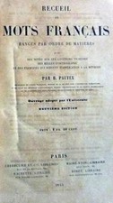 Livre scolaire ancien Orthographe, vocabulaire: RECUEIL DE MOTS FRANCAIS  1855
