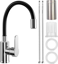 Mitigeur Évier avec Bec Flexible, Robinet Cuisine Noir, Mitigeur... 