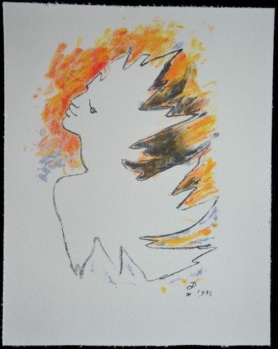 Lithographie jean cocteau - jean,