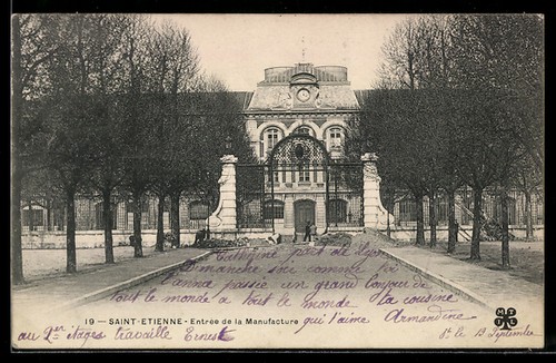 Cpa saint etienne - entrée, de