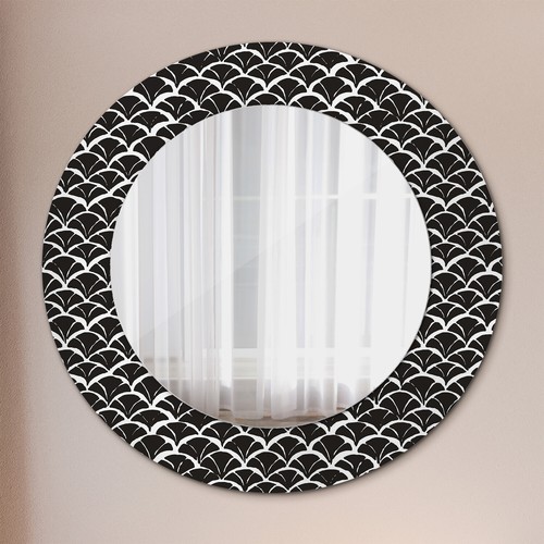 Mural rond miroir avec cadre - mural,