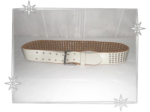 Ceinture cuir blanc aspect - ceinture,