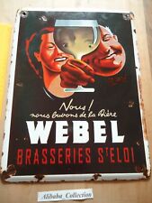PLAQUE TOLE émaillée WEBEL BRASSERIE BIERE ALCOOL ELOI ST EMAIL METAL bières