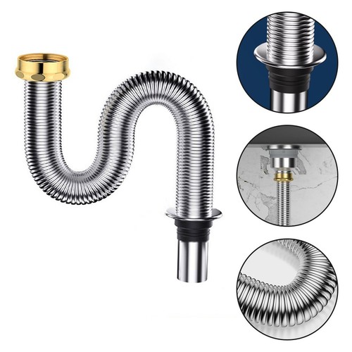 Tuyau siphon évier acier - tuyau,