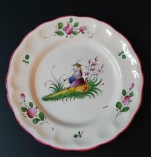 ASSIETTE DECOR AU CHINOIS PEINT MAIN FAIENCE ST CLEMENT DECORATEUR AA  AUBRY