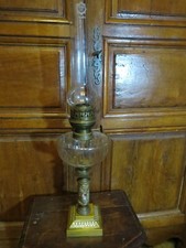 lampe à pétrole ancienne marbre tube cristal matador 20