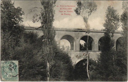 Cpa auvillar pon viaduc - cpa,