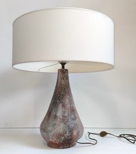 LAMPE CERAMIQUE SIGNEE DESIGN 60 era DEREL RIVIER DERVAL JOUVE CHAMBOST COLONIEU
