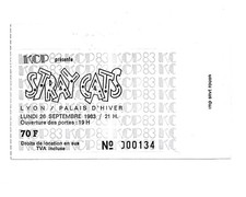 RARE / TICKET BILLET DE CONCERT - STRAY CATS : LIVE A LYON ( FRANCE ) 1983 PLACE